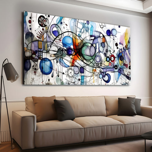 Canvas printed painting, not framed, rolled in tube, subject merkandi, abstract painting