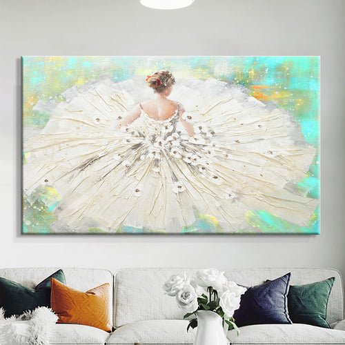 Canvas printed painting, not framed, rolled in tube, subject ballet