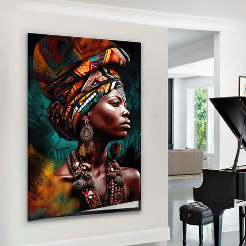 Canvas printed painting, subject African woman
