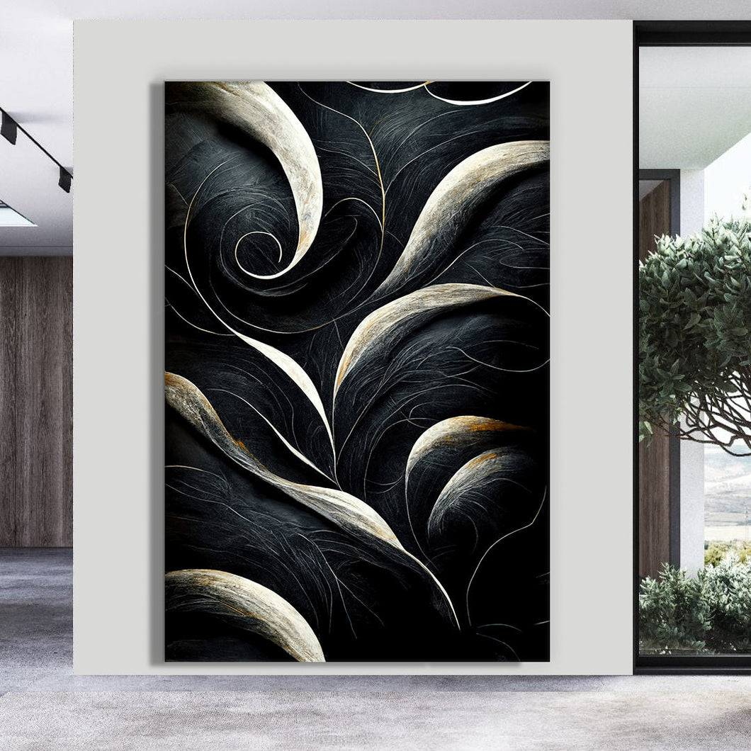 Canvas printed painting, not framed, rolled in tube, subject fluids