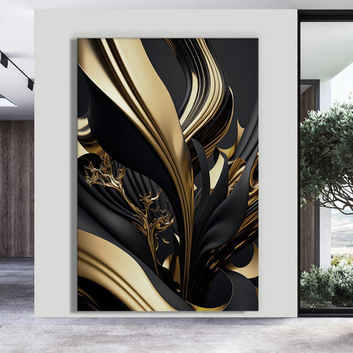 Canvas printed painting, not framed, rolled in tube, subject fluids