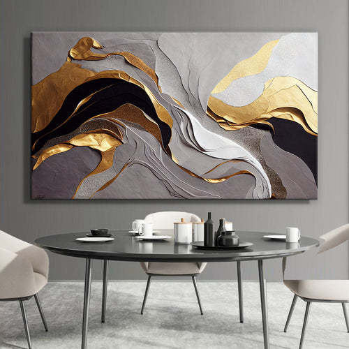 Canvas printed painting, not framed, rolled in tube, subject fluids