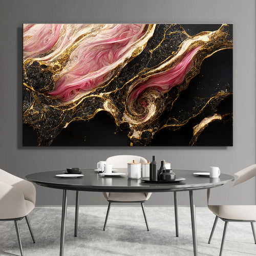 Canvas printed painting, not framed, rolled in tube, subject fluids