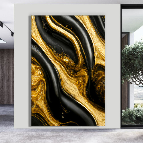 Canvas printed painting, not framed, rolled in tube, subject fluids