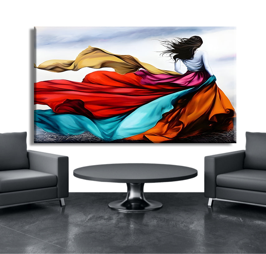 Canvas printed painting, not framed, rolled in tube, subject ballet