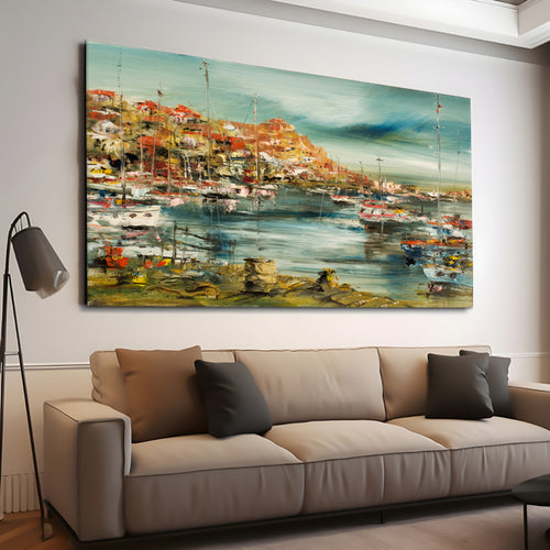 Canvas printed painting, not framed, rolled in tube, subject nature, preries, mountains.